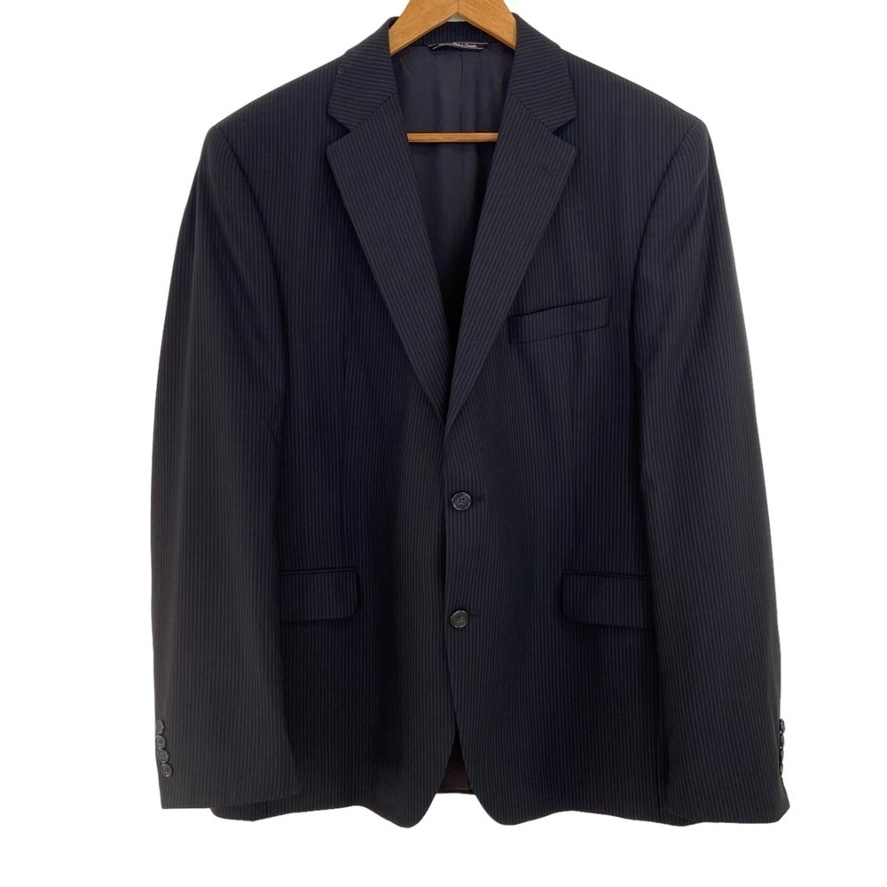 Jack Victor blazer Verona black blue pinestripes blazer 2 buttons 100% wool 44R